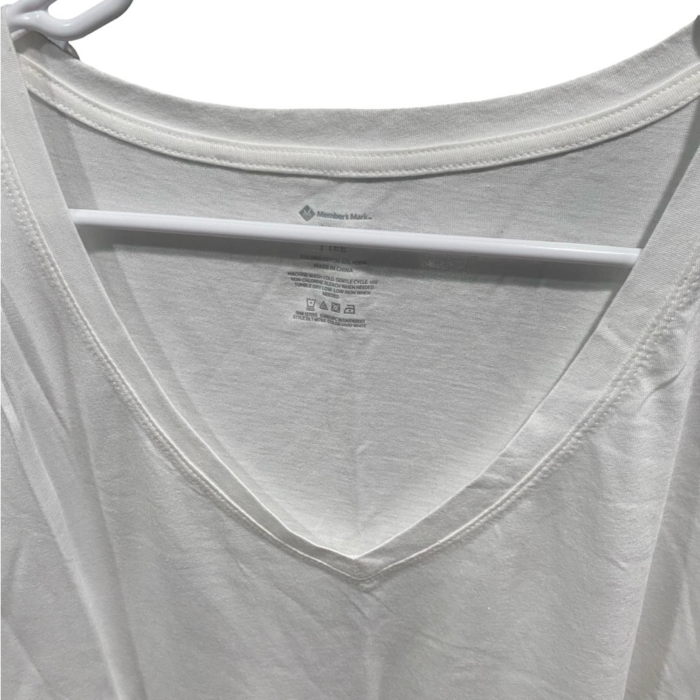 White V-Neck T-Shirt - Picture 2 of 4